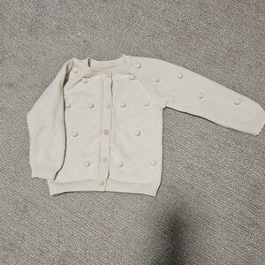 Kids Ivory Button-Up Cardigan